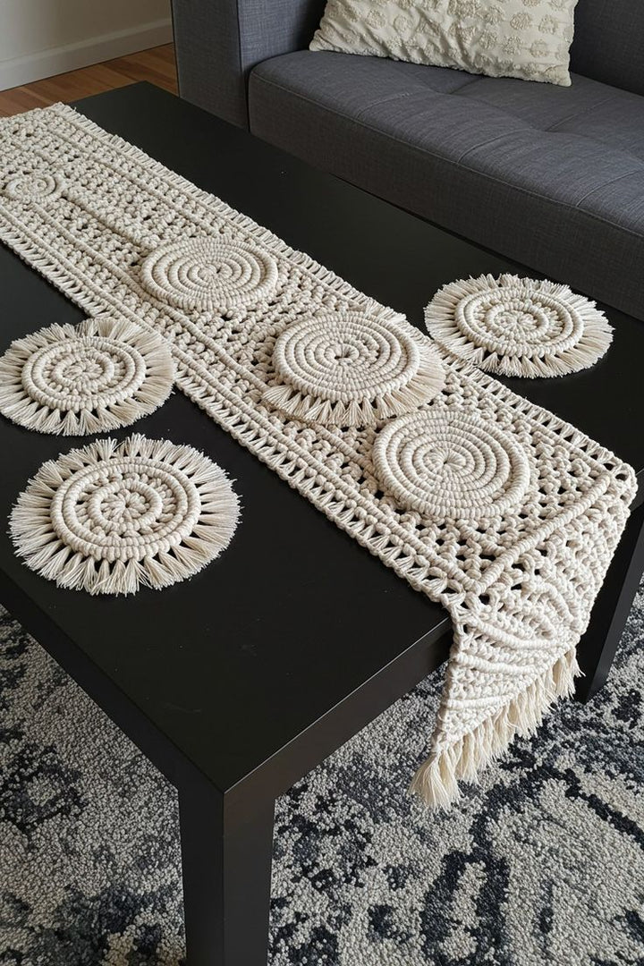MACRAME TABLEMATS AND COASTERS
