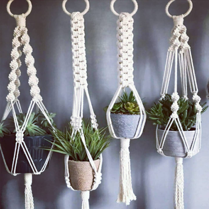 macrame plant hangers set