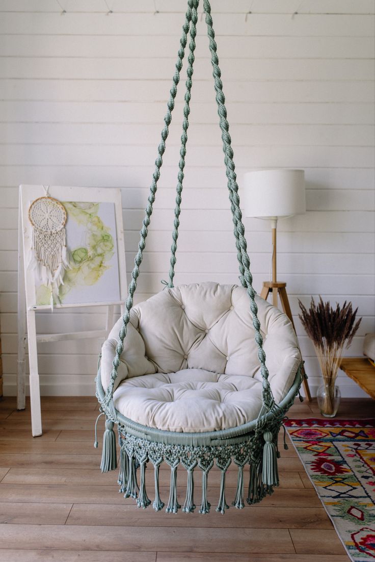 SKY BLUE MACRAME SWING