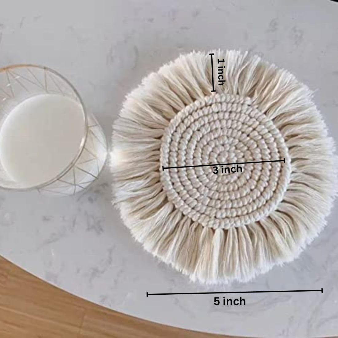 Mom's Rope Bohomeian Macrame Cotton Coasters (Pack of 2)