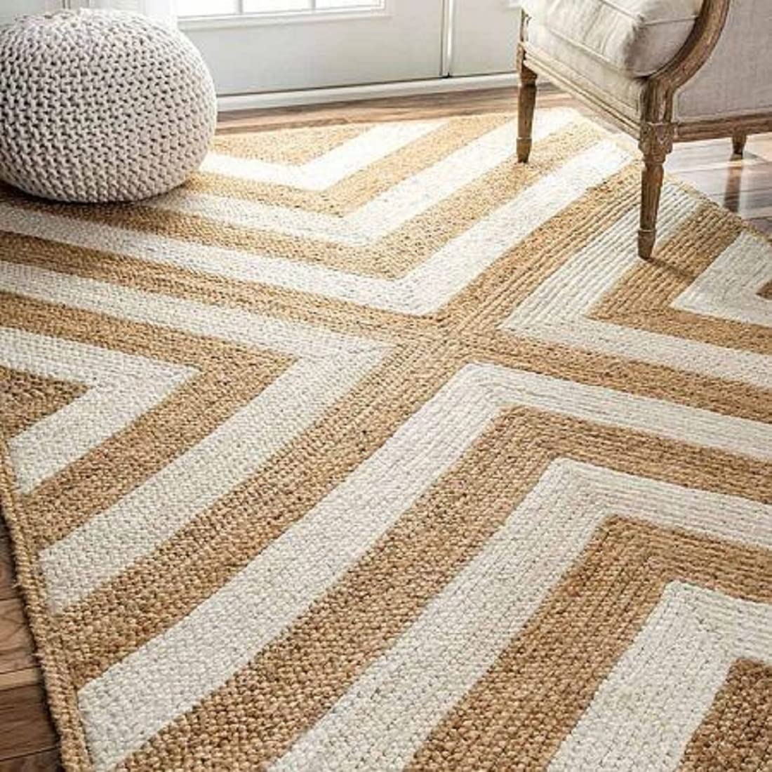 Jute Reversible Handmade Braided Area Rug | Decorative Rug | 4 x 6 feet Jute Rug