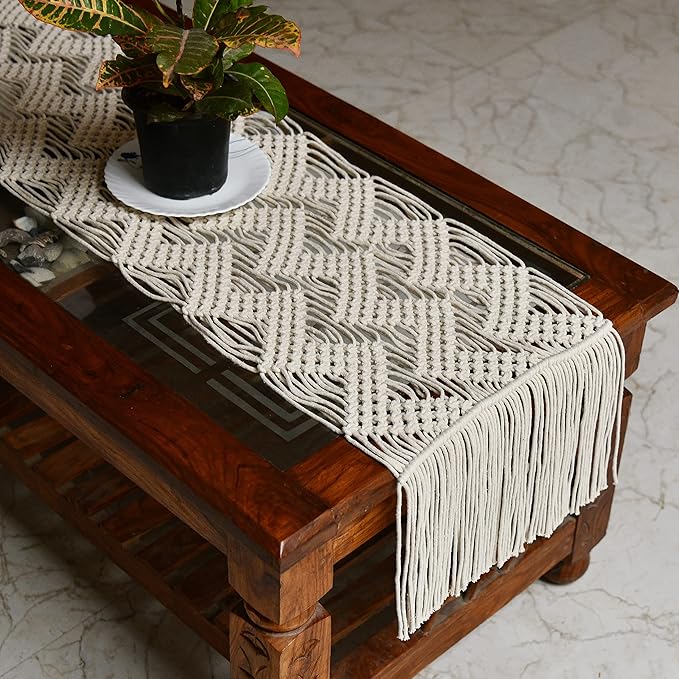 Mom's Rope Boho Macrame Table Runner