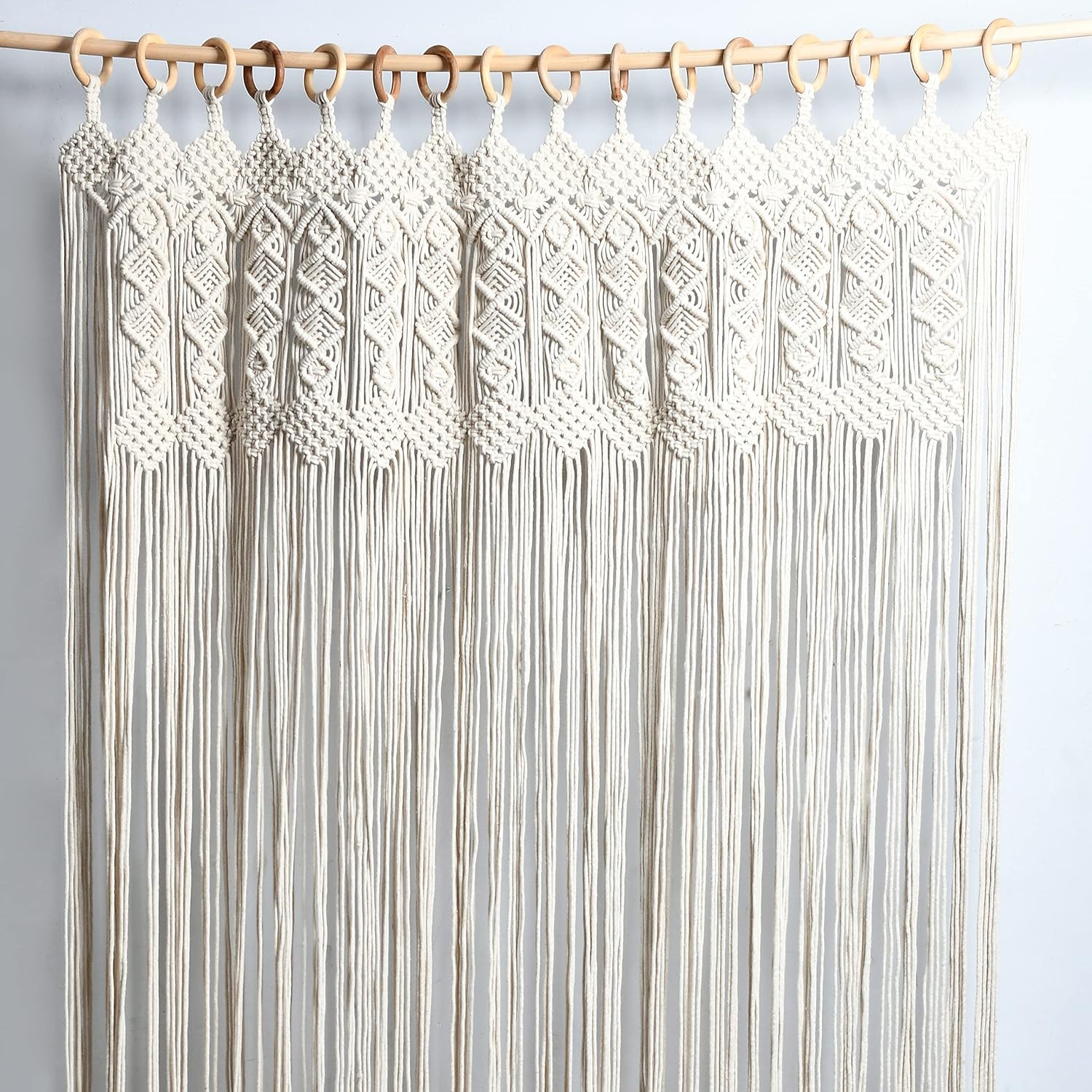 Mom's Rope Solid Macrame Door Curtain - Large Macrame Cover for Window/Door