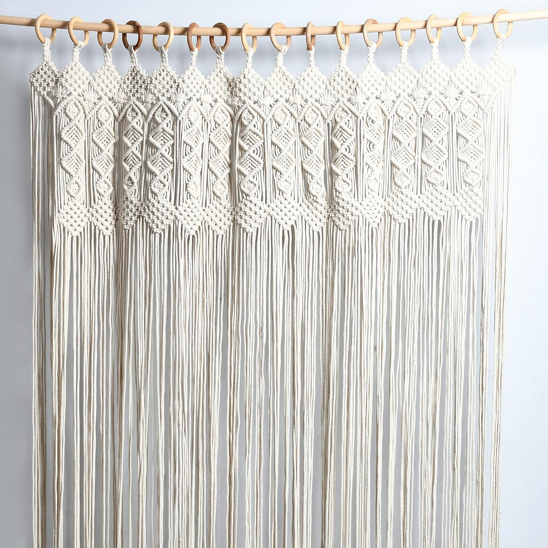 Mom's Rope Solid Macrame Door Curtain - Large Macrame Cover for Window/Door