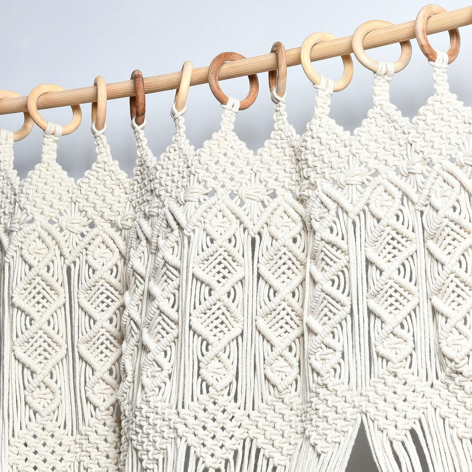 Mom's Rope Solid Macrame Door Curtain - Large Macrame Cover for Window/Door