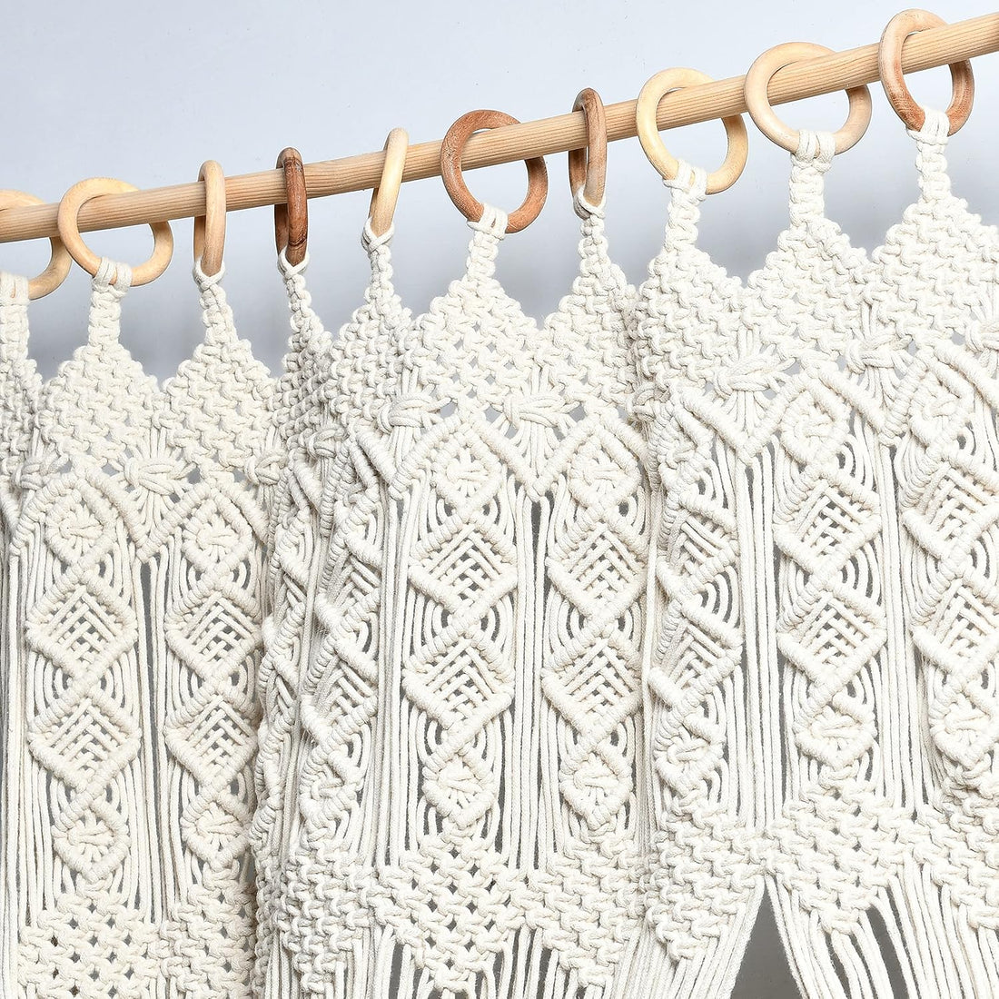 Mom's Rope Solid Macrame Door Curtain - Large Macrame Cover for Window/Door