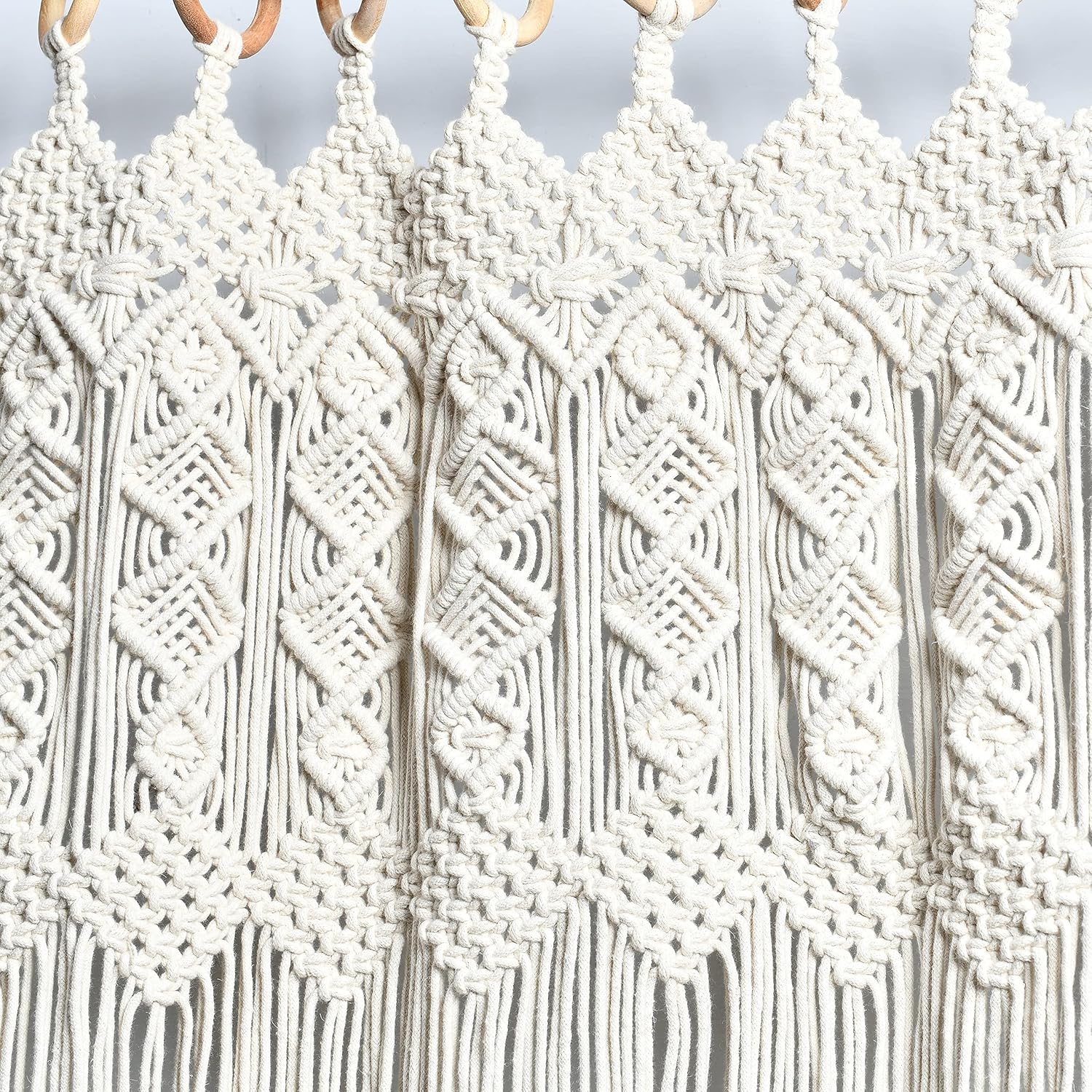 Mom's Rope Solid Macrame Door Curtain - Large Macrame Cover for Window/Door