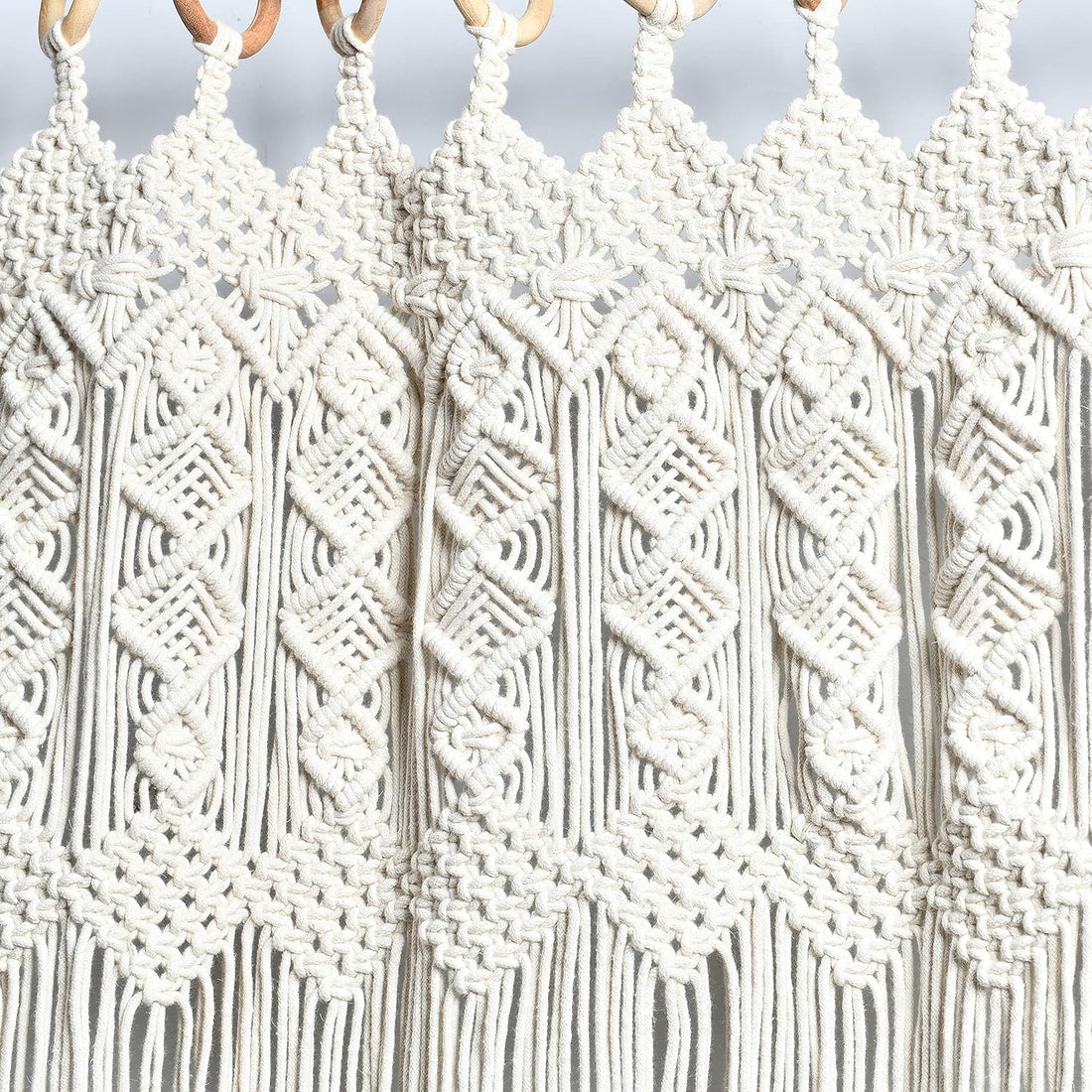 Mom's Rope Solid Macrame Door Curtain - Large Macrame Cover for Window/Door