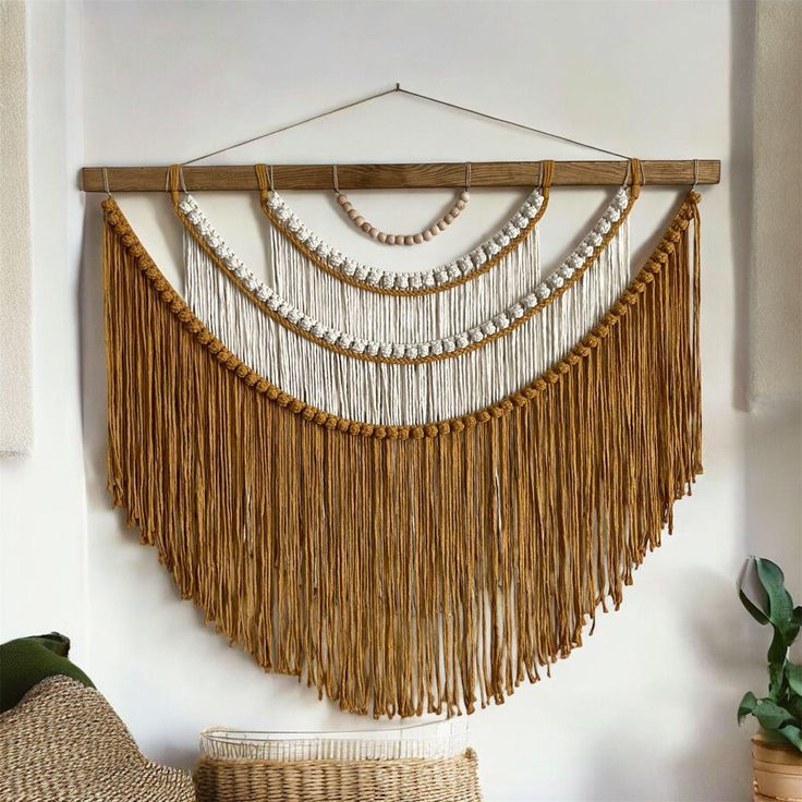 Mom's Rope Mustard Macrame Wall Hanging