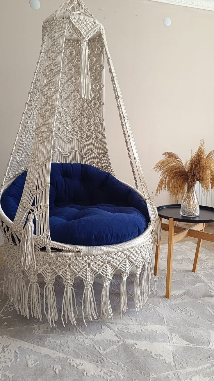 Emerald Macrame Swing with Mattress