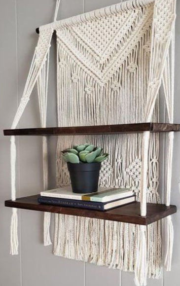 Macrame  Wooden Shelf Hanger 