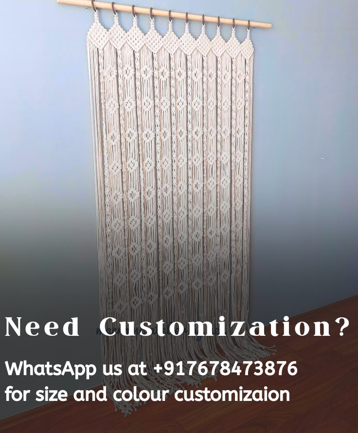 Handmade Macrame Curtain | Macrame Room and Window Curtain