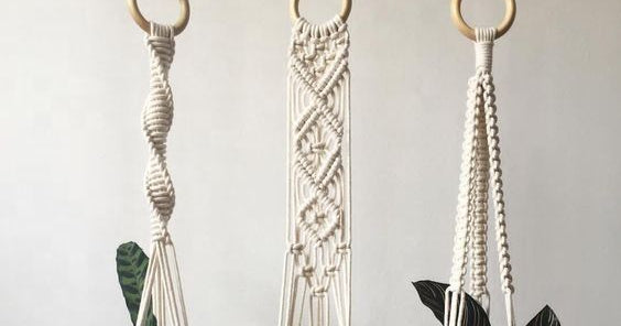 3 Bohemian Macrame Plant Hangers Sets | 3 Plant Hanger Set | Boho Macrame Plant Hanger | Perfect for Garden, Balcony and Living Room | Space-Saving Greenery