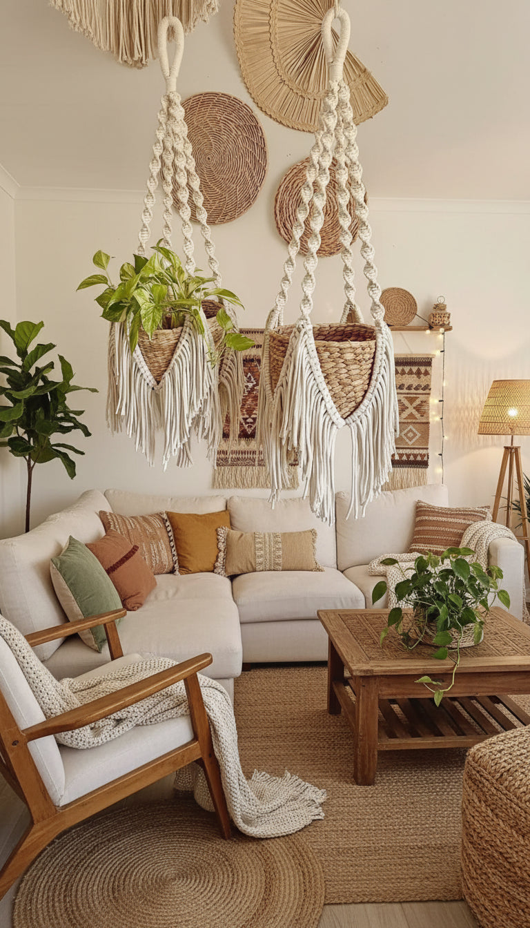 Macrame Plant Holder | 2 Plant Hanger | Indoor & Outdoor Plant Hangers