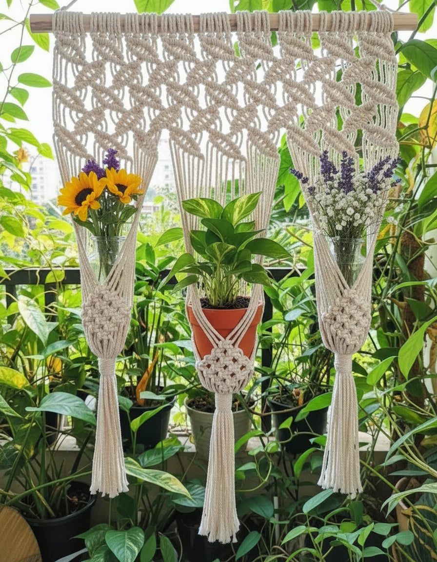 Mom's Rope Macrame Plant Hanger Set