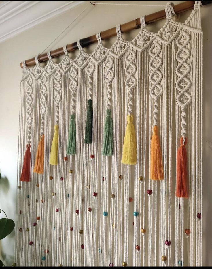 Macrame Curtain Boho Design | Macrame Room and Window Curtain