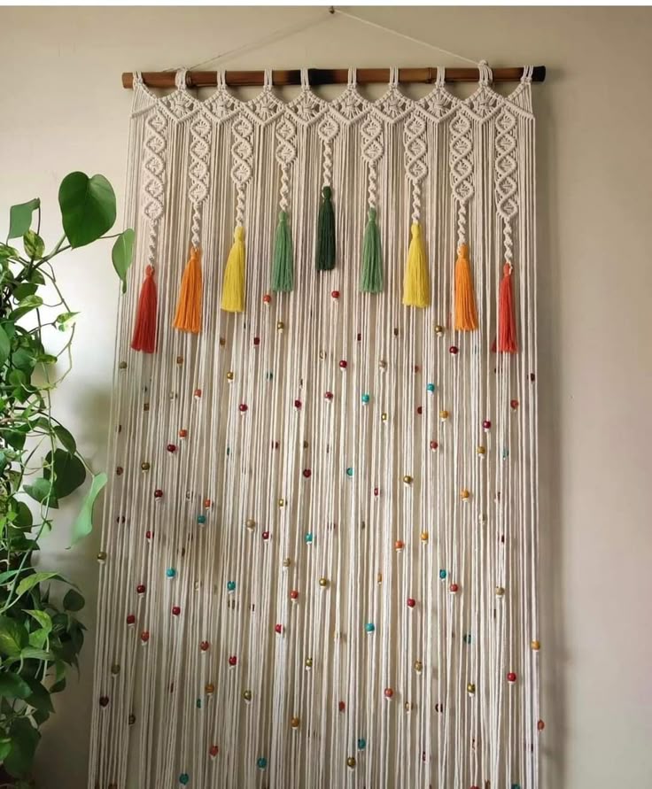 Macrame Curtain Boho Design | Macrame Room and Window Curtain