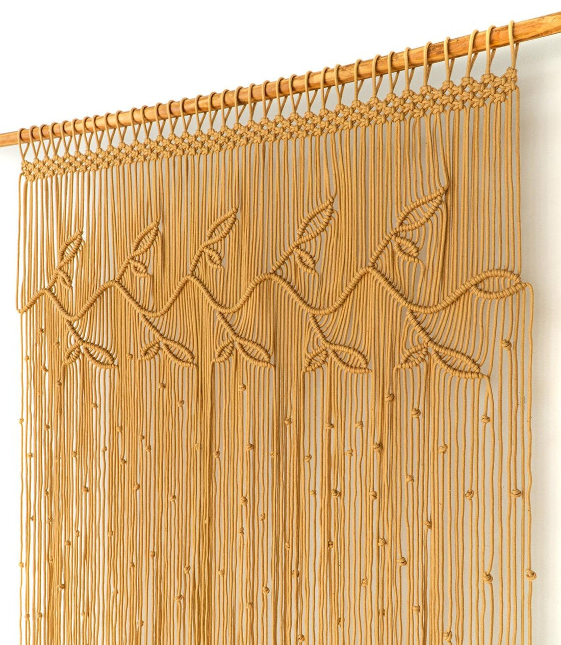 Mom's Rope Macrame Leaf Doorway Curtain: Boho Room Divider