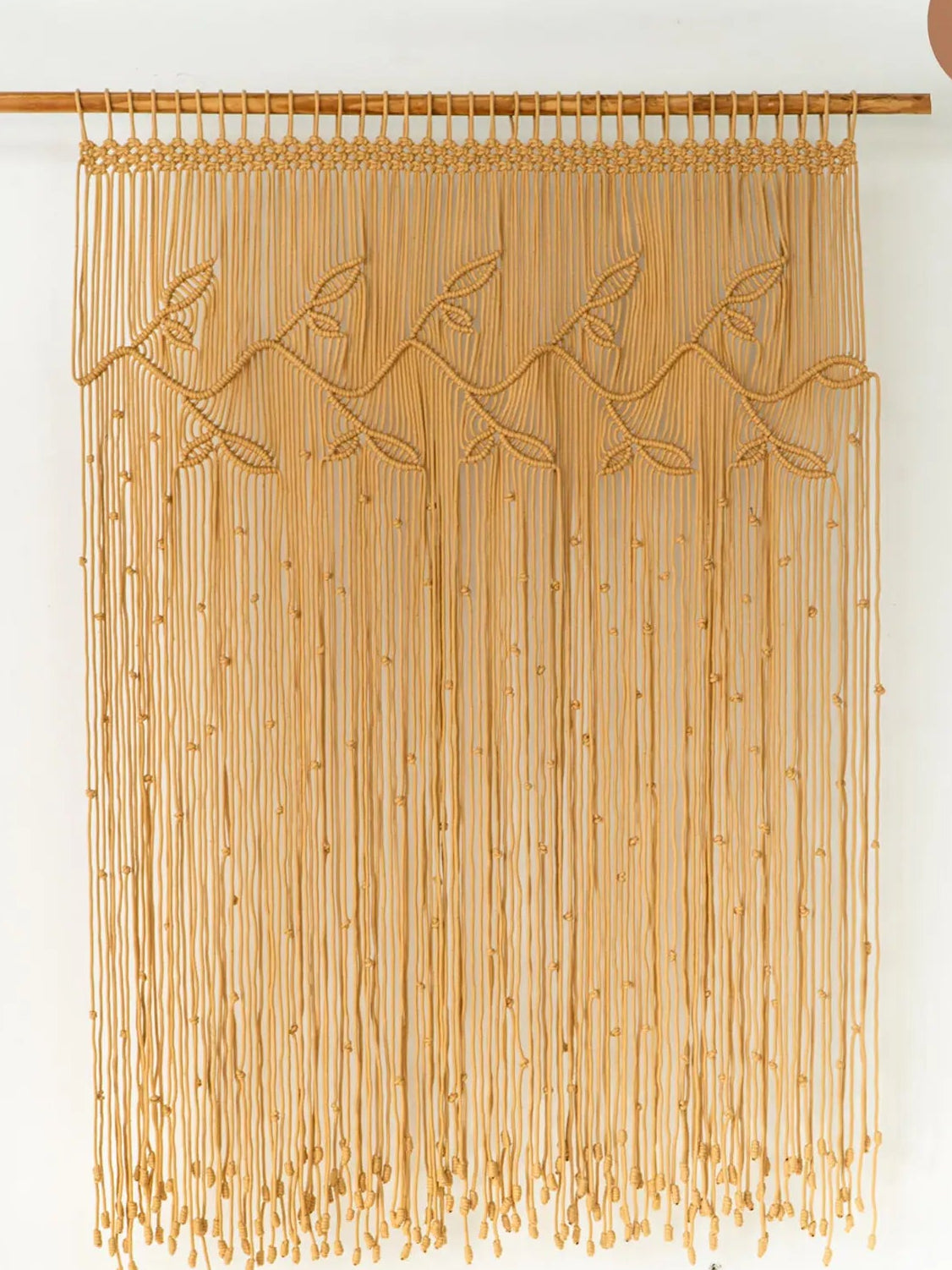 Mom's Rope Macrame Leaf Doorway Curtain: Boho Room Divider