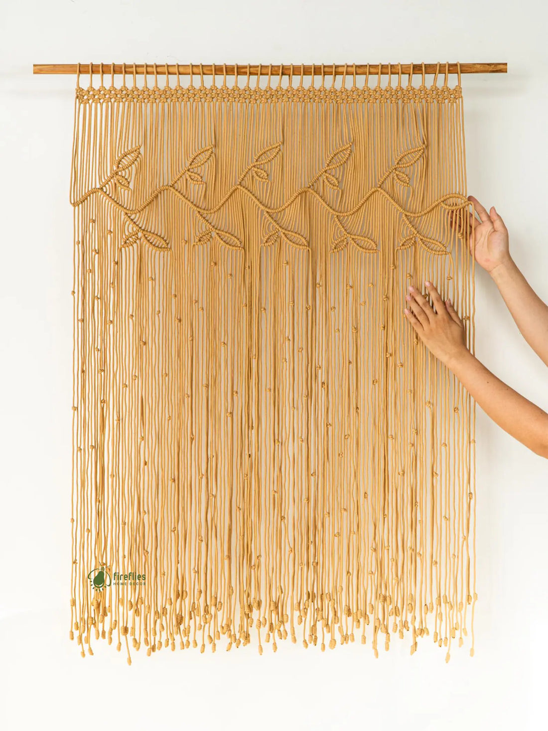 Mom's Rope Macrame Leaf Doorway Curtain: Boho Room Divider