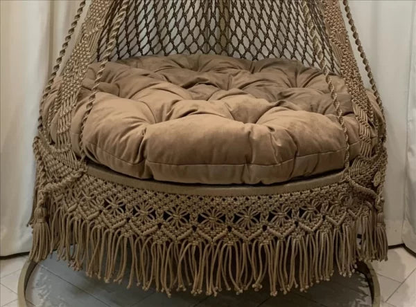 Chocolate Macrame Swing with Mattress
