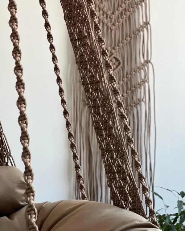 Chocolate Macrame Swing with Mattress