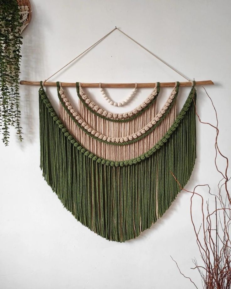 Mom's Rope Olive Macrame Wall Hanging